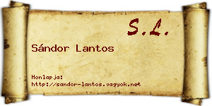 Sándor Lantos névjegykártya